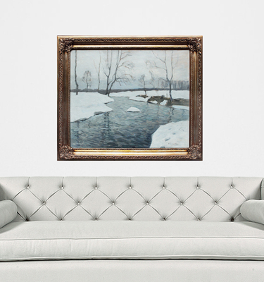 Бялыницкий-Бируля Витольд Каэтанович. Зимний пейзаж с рекой 